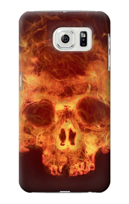 S3881 Fire Skull Hülle Schutzhülle Taschen für Samsung Galaxy S7 Edge