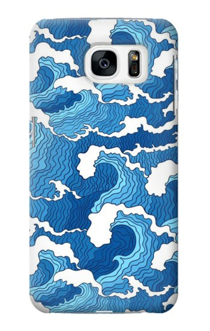 S3901 Aesthetic Storm Ocean Waves Hülle Schutzhülle Taschen für Samsung Galaxy S7