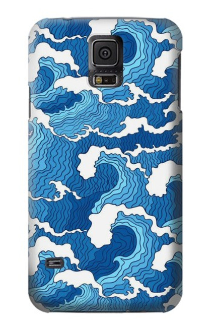 S3901 Aesthetic Storm Ocean Waves Hülle Schutzhülle Taschen für Samsung Galaxy S5