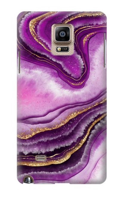 S3896 Purple Marble Gold Streaks Hülle Schutzhülle Taschen für Samsung Galaxy Note 4