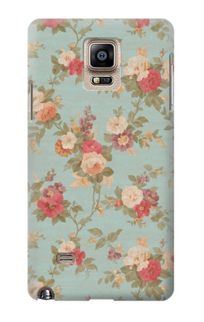 S3910 Vintage Rose Hülle Schutzhülle Taschen für Samsung Galaxy Note 4