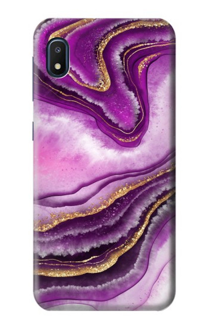 S3896 Purple Marble Gold Streaks Hülle Schutzhülle Taschen für Samsung Galaxy A10e