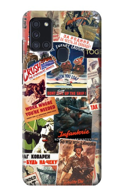 S3905 Vintage Army Poster Hülle Schutzhülle Taschen für Samsung Galaxy A21s
