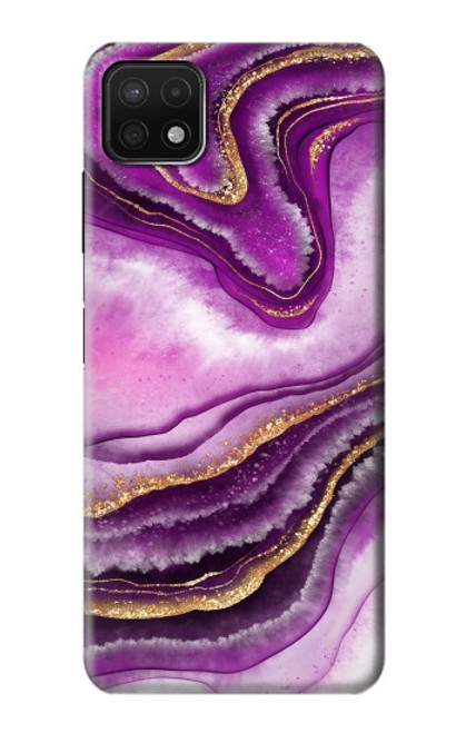 S3896 Purple Marble Gold Streaks Hülle Schutzhülle Taschen für Samsung Galaxy A22 5G