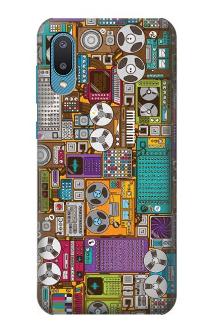 S3879 Retro Music Doodle Hülle Schutzhülle Taschen für Samsung Galaxy A04, Galaxy A02, M02