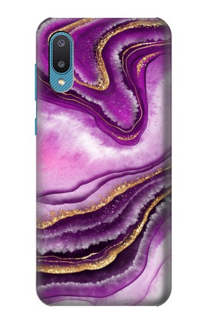 S3896 Purple Marble Gold Streaks Hülle Schutzhülle Taschen für Samsung Galaxy A04, Galaxy A02, M02