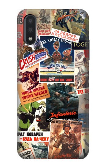 S3905 Vintage Army Poster Hülle Schutzhülle Taschen für Samsung Galaxy A01