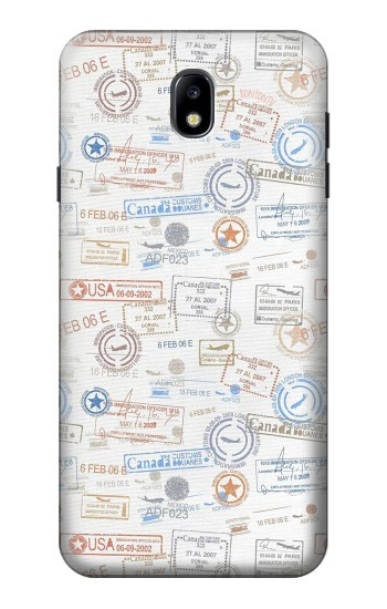S3903 Travel Stamps Hülle Schutzhülle Taschen für Samsung Galaxy J7 (2018), J7 Aero, J7 Top, J7 Aura, J7 Crown, J7 Refine, J7 Eon, J7 V 2nd Gen, J7 Star