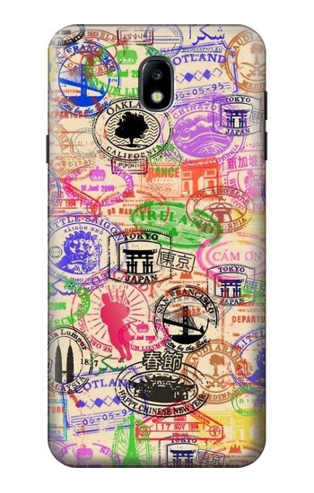 S3904 Travel Stamps Hülle Schutzhülle Taschen für Samsung Galaxy J7 (2018), J7 Aero, J7 Top, J7 Aura, J7 Crown, J7 Refine, J7 Eon, J7 V 2nd Gen, J7 Star
