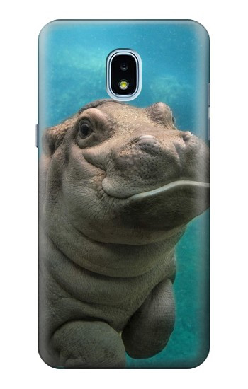 S3871 Cute Baby Hippo Hippopotamus Hülle Schutzhülle Taschen für Samsung Galaxy J3 (2018), J3 Star, J3 V 3rd Gen, J3 Orbit, J3 Achieve, Express Prime 3, Amp Prime 3