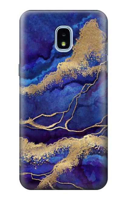 S3906 Navy Blue Purple Marble Hülle Schutzhülle Taschen für Samsung Galaxy J3 (2018), J3 Star, J3 V 3rd Gen, J3 Orbit, J3 Achieve, Express Prime 3, Amp Prime 3