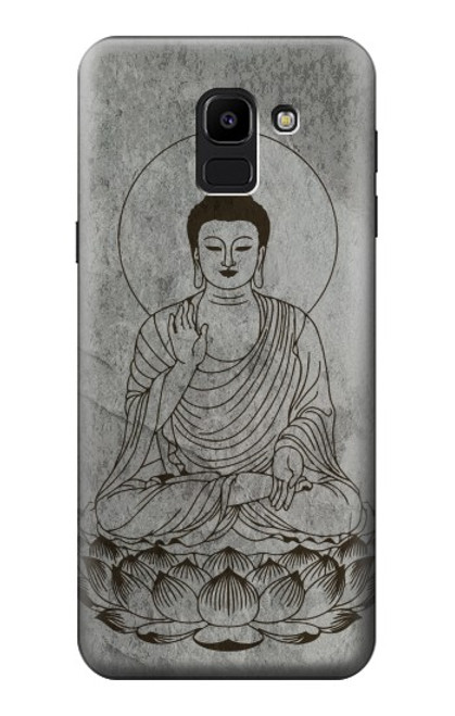S3873 Buddha Line Art Hülle Schutzhülle Taschen für Samsung Galaxy J6 (2018)