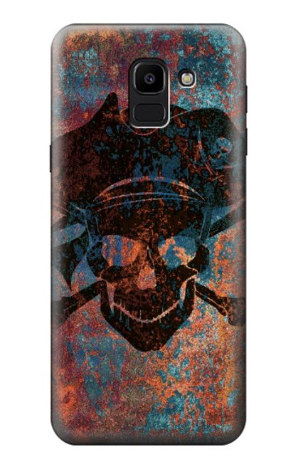 S3895 Pirate Skull Metal Hülle Schutzhülle Taschen für Samsung Galaxy J6 (2018)