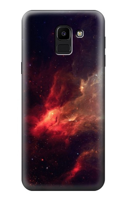 S3897 Red Nebula Space Hülle Schutzhülle Taschen für Samsung Galaxy J6 (2018)