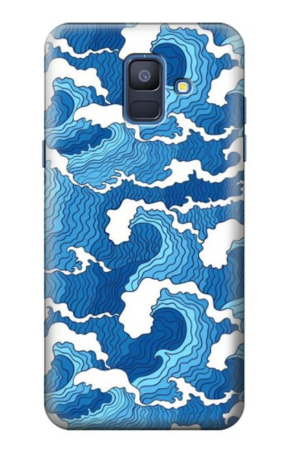 S3901 Aesthetic Storm Ocean Waves Hülle Schutzhülle Taschen für Samsung Galaxy A6 (2018)