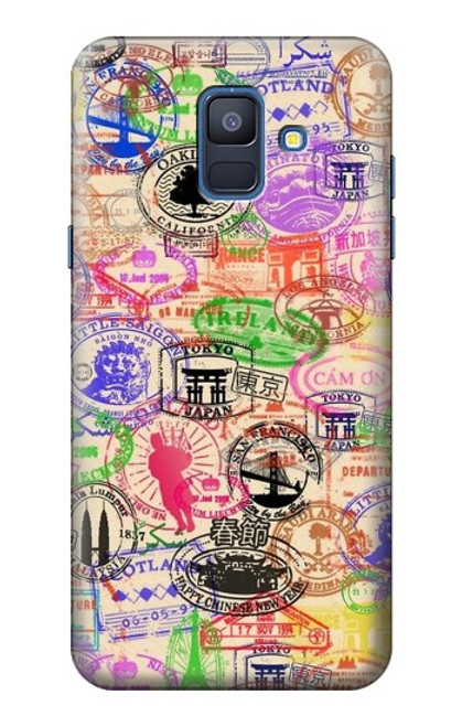 S3904 Travel Stamps Hülle Schutzhülle Taschen für Samsung Galaxy A6 (2018)