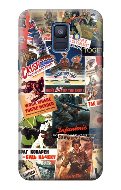 S3905 Vintage Army Poster Hülle Schutzhülle Taschen für Samsung Galaxy A6 (2018)