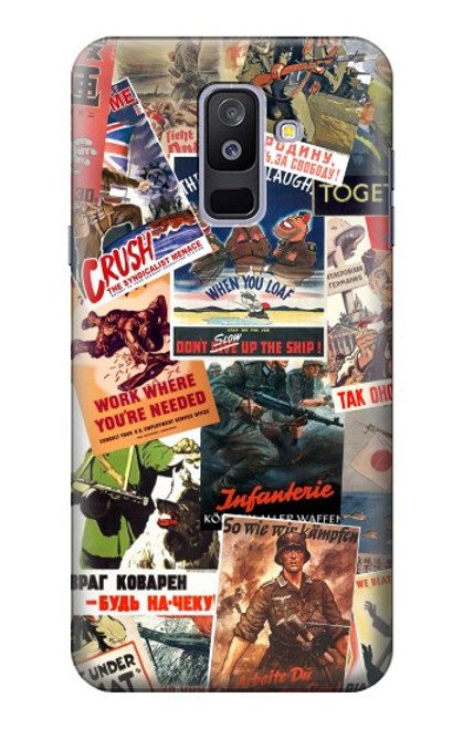 S3905 Vintage Army Poster Hülle Schutzhülle Taschen für Samsung Galaxy A6+ (2018), J8 Plus 2018, A6 Plus 2018