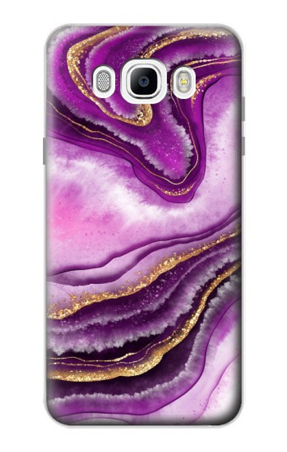 S3896 Purple Marble Gold Streaks Hülle Schutzhülle Taschen für Samsung Galaxy J7 (2016)