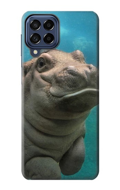 S3871 Cute Baby Hippo Hippopotamus Hülle Schutzhülle Taschen für Samsung Galaxy M53