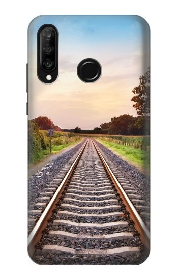 S3866 Railway Straight Train Track Hülle Schutzhülle Taschen für Huawei P30 lite