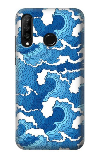S3901 Aesthetic Storm Ocean Waves Hülle Schutzhülle Taschen für Huawei P30 lite