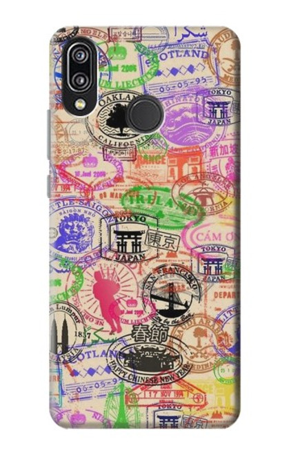 S3904 Travel Stamps Hülle Schutzhülle Taschen für Huawei P20 Lite