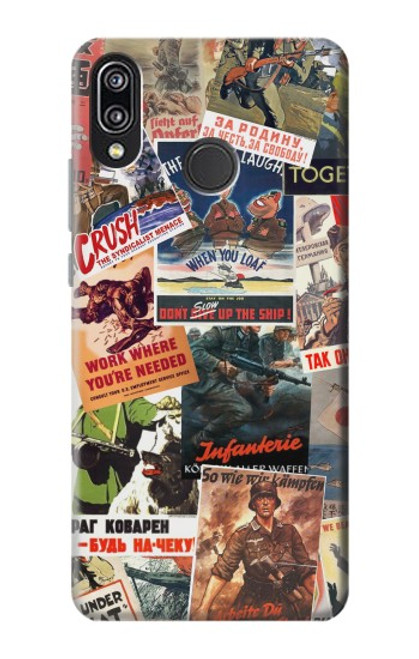 S3905 Vintage Army Poster Hülle Schutzhülle Taschen für Huawei P20 Lite