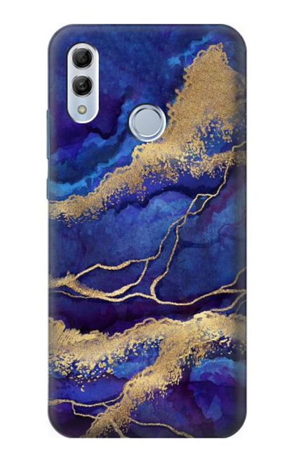 S3906 Navy Blue Purple Marble Hülle Schutzhülle Taschen für Huawei Honor 10 Lite, Huawei P Smart 2019