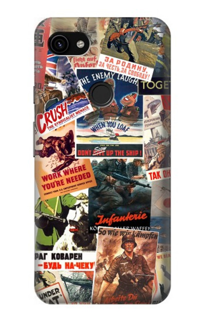 S3905 Vintage Army Poster Hülle Schutzhülle Taschen für Google Pixel 3a XL