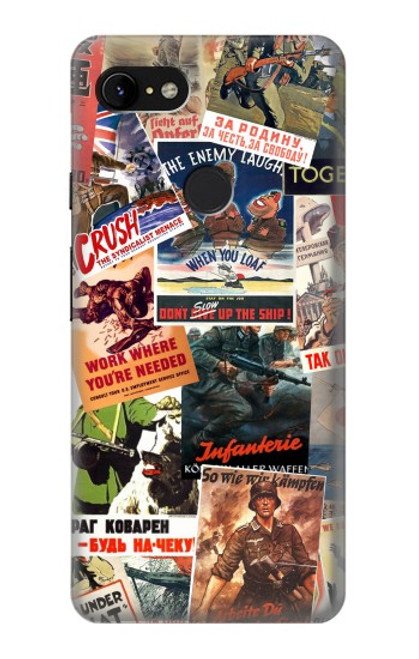 S3905 Vintage Army Poster Hülle Schutzhülle Taschen für Google Pixel 3 XL