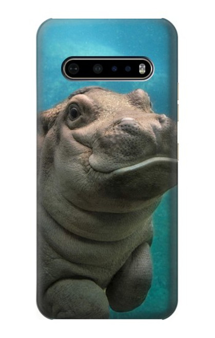 S3871 Cute Baby Hippo Hippopotamus Hülle Schutzhülle Taschen für LG V60 ThinQ 5G