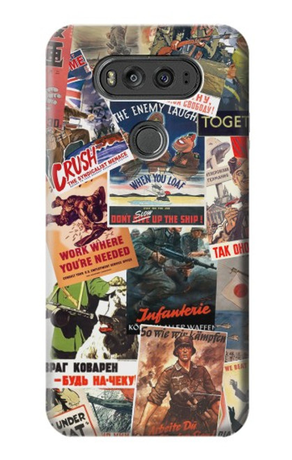S3905 Vintage Army Poster Hülle Schutzhülle Taschen für LG V20