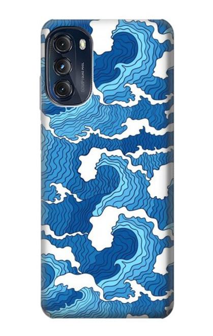 S3901 Aesthetic Storm Ocean Waves Hülle Schutzhülle Taschen für Motorola Moto G (2022)