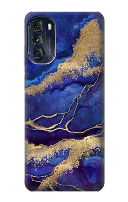 S3906 Navy Blue Purple Marble Hülle Schutzhülle Taschen für Motorola Moto G (2022)