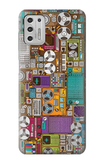 S3879 Retro Music Doodle Hülle Schutzhülle Taschen für Motorola Moto G Stylus (2021)