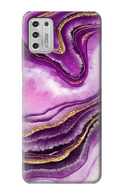 S3896 Purple Marble Gold Streaks Hülle Schutzhülle Taschen für Motorola Moto G Stylus (2021)