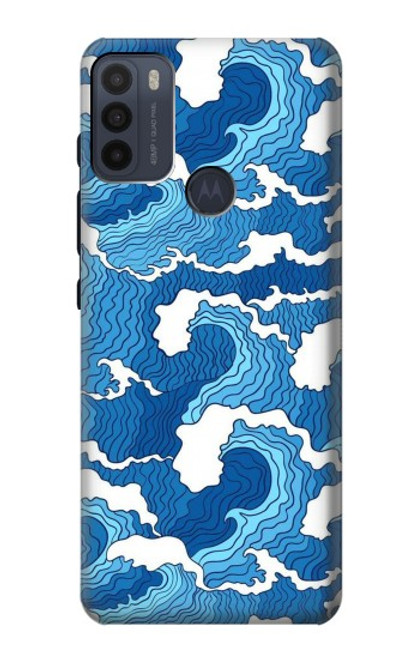 S3901 Aesthetic Storm Ocean Waves Hülle Schutzhülle Taschen für Motorola Moto G50