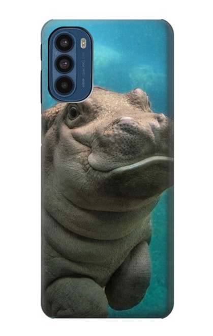 S3871 Cute Baby Hippo Hippopotamus Hülle Schutzhülle Taschen für Motorola Moto G41