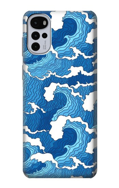 S3901 Aesthetic Storm Ocean Waves Hülle Schutzhülle Taschen für Motorola Moto G22