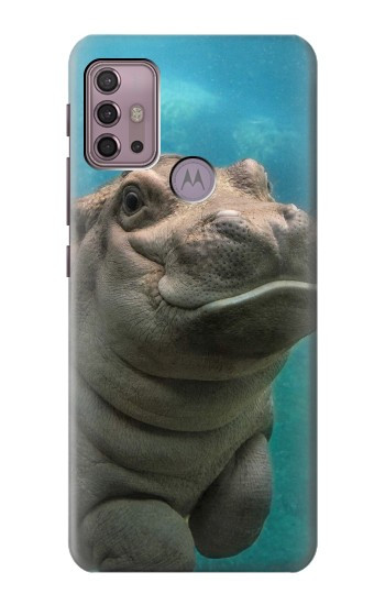 S3871 Cute Baby Hippo Hippopotamus Hülle Schutzhülle Taschen für Motorola Moto G30, G20, G10