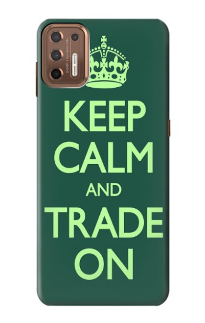S3862 Keep Calm and Trade On Hülle Schutzhülle Taschen für Motorola Moto G9 Plus
