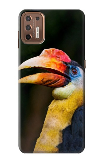 S3876 Colorful Hornbill Hülle Schutzhülle Taschen für Motorola Moto G9 Plus