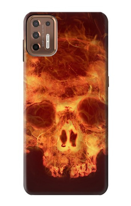 S3881 Fire Skull Hülle Schutzhülle Taschen für Motorola Moto G9 Plus