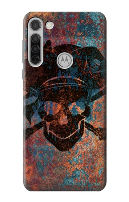 S3895 Pirate Skull Metal Hülle Schutzhülle Taschen für Motorola Moto G8