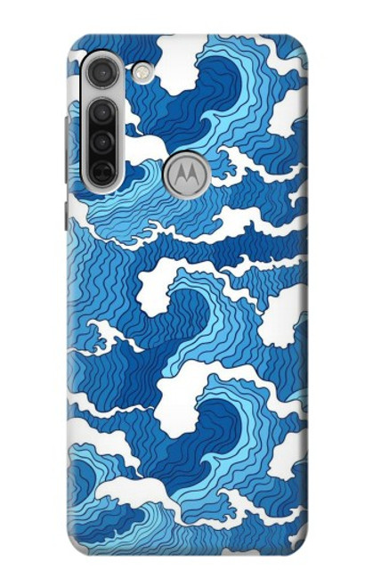 S3901 Aesthetic Storm Ocean Waves Hülle Schutzhülle Taschen für Motorola Moto G8