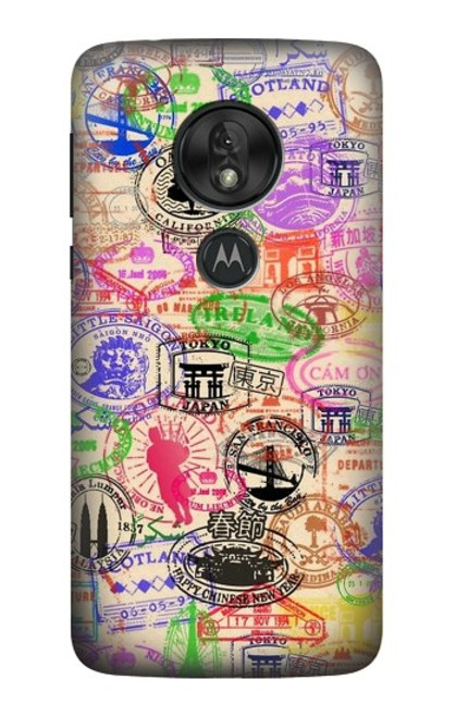 S3904 Travel Stamps Hülle Schutzhülle Taschen für Motorola Moto G7 Play