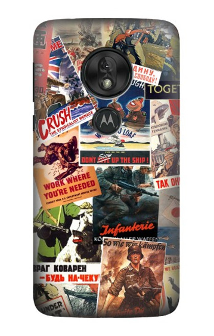 S3905 Vintage Army Poster Hülle Schutzhülle Taschen für Motorola Moto G7 Play