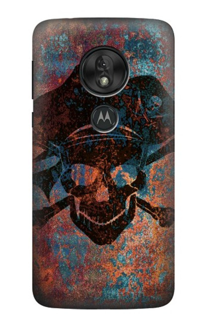 S3895 Pirate Skull Metal Hülle Schutzhülle Taschen für Motorola Moto G7 Power