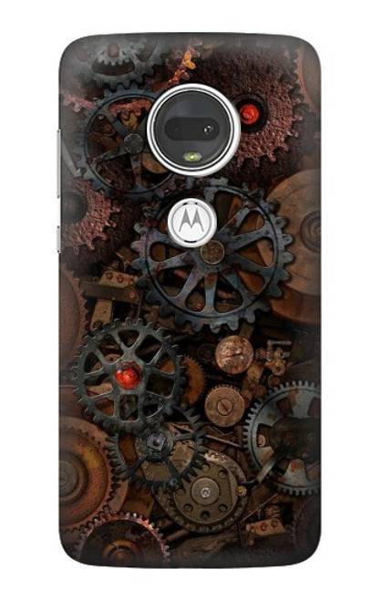 S3884 Steampunk Mechanical Gears Hülle Schutzhülle Taschen für Motorola Moto G7, Moto G7 Plus